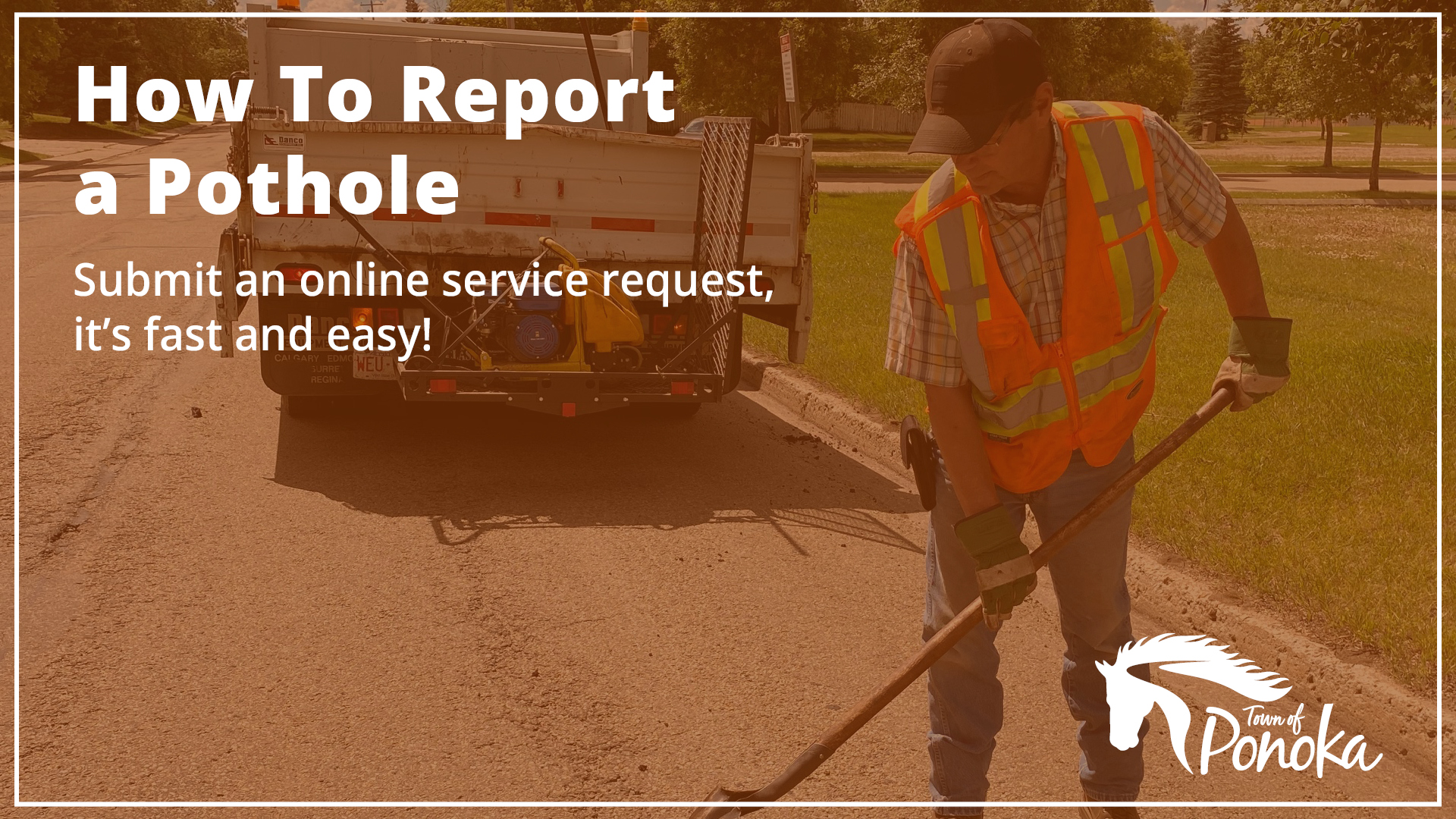 A person in operations repairing a pothole