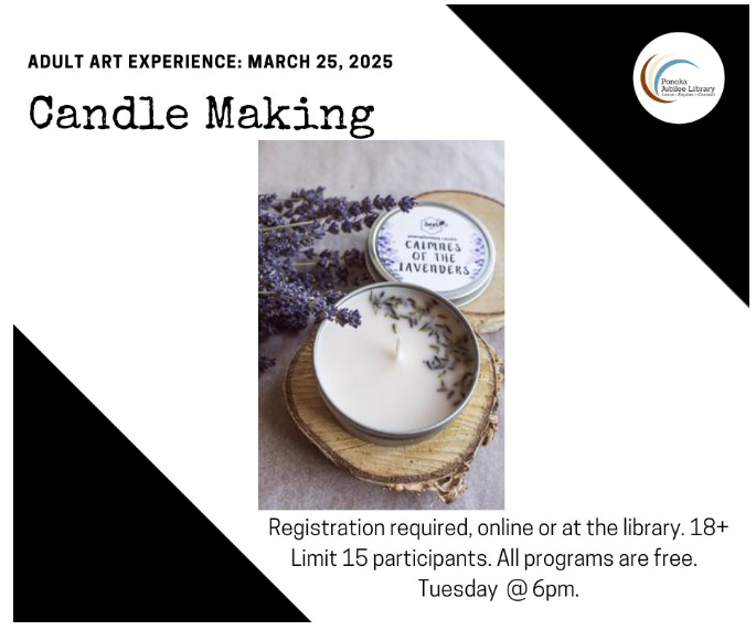 Adult Art Experience -Candle Making - Ponoka Jubilee Library