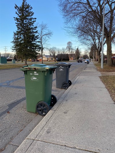 Green and grey carts
