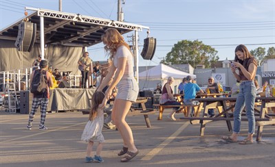 People dancing to the music at Fall Fest