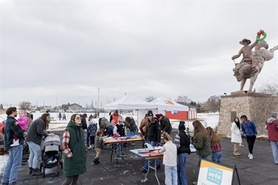 Crowd at Winter Day in the Park