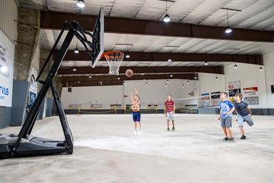 Kids playing basketball